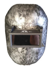 Hydro Dipped Custom Welding Helmet WHP100 Silver Metallic SKULLS