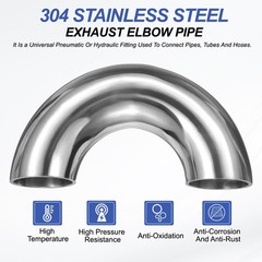 1″ OD 180 Degree Sanitary Extended Pipe Stainless Steel Mandrel Bend Elbow