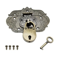 Litoexpe Antique Embossing Decorative Brass Hasp Clasp Latch Lock with Screws…