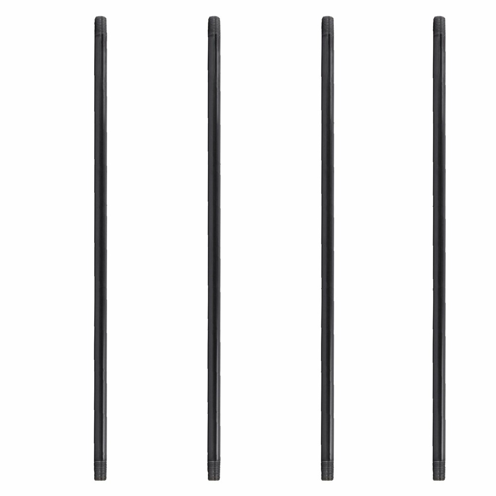 1 in. X 72 in. Black Pipe 4 Pack