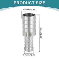 1 Inch to 5/8 Inch Hose Barb Reducer 304 Stainless Steel Pipe Fitting