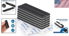 Neodymium Magnets Bar Black 12 Pack Strong Waterproof Heavy Duty Magnetic Strips