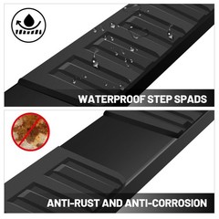 Black OE Style Side Step Running Boards Ford F-150 Crew Cab 04-14 4Dr 6in Step