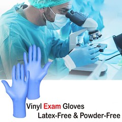 Basic 1000 PCS Blue Vinyl Exam Gloves XL-SIZE