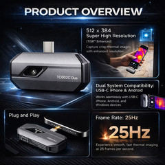 Topdon TCView TC002C Duo IOS 256 X 192 Pixels Thermal Imaging Camera