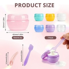 HurOutd 7 Pcs 20ml Small Travel Containers, Convenient Size 7 colors