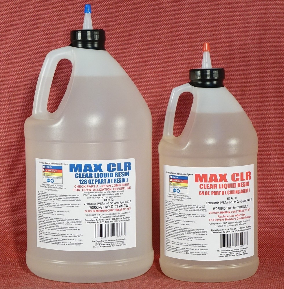EPOXY RESIN 4 CLEAR WOOD COATING CASTING FILLING FDA COMPLIANT FOOD SAFE MAX CLR