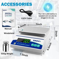 High Precision 5000g Digital Scale – Lab, Jewelry, Kitchen Balance w/ Calibratio