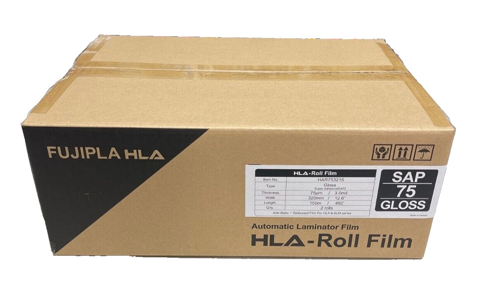 FujiPla HLA & ALM Laminating Film Rolls 3 mil Gloss 12.6″ X 492′ – 2rolls
