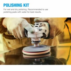 Countertop Edge Polishing Kit 5″ Diamond Pad Wet Dry Grinder Flexible Backer Set