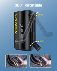 Fanttik X9 Ace Mini Bike Pump, 32s Fast Inflate Pump palm-sized, Black