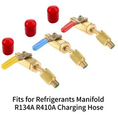 3PCS Brass Air Conditioning HVAC 1/4″ Shut Valve Adapter For AC Charging Hoses