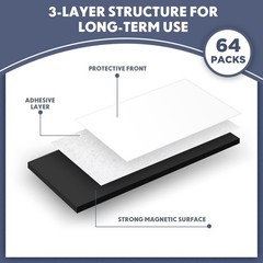 Adhesive Magnetic Sheets 4×6 – Cuttable Flexible Peel & Stick Craft Stickers (64