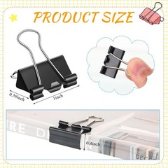 500 Pack 1″ Black Binder Clips – Medium Metal Paper Clamps for Office, School &