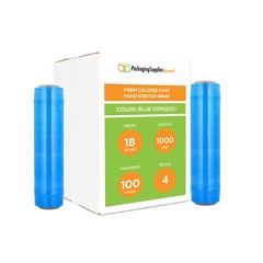4 Rolls 18″x1000′ Cast Packing Stretch Film Shrink Hand Wrap (100 Ga) Dark Blue