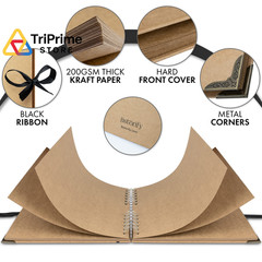 Bstorify Scrapbook Album 60 Pages (8 x 8 Inch) Brown Thick 8 X 8 Inch,