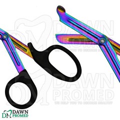 3 EMT Scissors 7.25″ Rainbow Blades with Black Handle Utility Shears German Gr