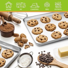Stainless Steel Baking Sheet Set 4 18x13x1 for Oven Heavy Duty