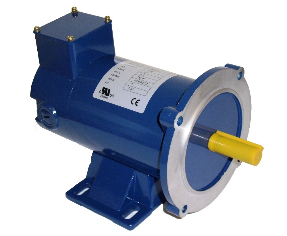 DC MOTOR, 1/3HP, 56C, 90V/1750RPM, TENV, Hallmark Industries