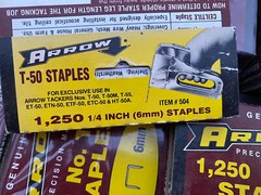 Arrow Genuine T50 Staples Item 504, 1/4in 6mm – 52 Boxes 65,000 Staples