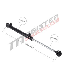 Hydraulic Cylinder Welded Double Acting 1″ Bore 12″ Stroke Swivel Ball/Eye