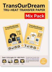 Printable Heat Transfer Paper For Dark Light T Shirts 20 Sheets 8.5×11 Inch