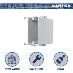 CANTEX 1 -Gang PVC New work Switch/Outlet Electrical Box