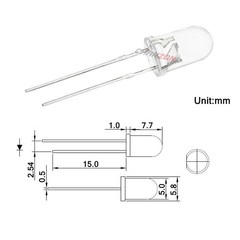 5mm UV/Purple LED – Clear Transparent, Blacklight & Fluorescence 10-100Pc Packs