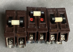 Wadsworth A230NI 30 Amp 2 Pole 2P Type A Metal Foot / Tabs Breaker A230