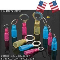 Waterproof Copper Wire Crimp Connectors Assortment Heat Shrink Ring Terminals