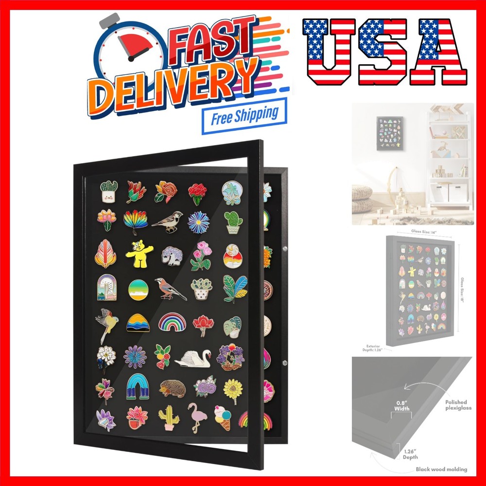 14×18 Pin Display Case – Ideal for Enamel Pins, Medals, Jewelry, Memorabilia …