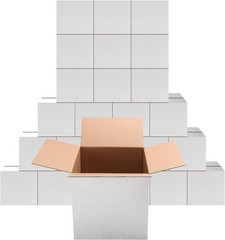 Set of 25 Durable White Cardboard 8x8x8 Shipping Boxes for Small Items