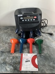 Cassida C200 Digital Coin Counter Sorter & Wrapper Machine With Tubes
