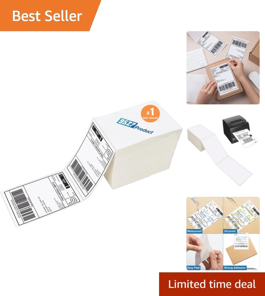 100 4 x 6 Thermal Labels – Perforated & Compatible for Shipping Needs