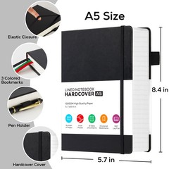 Hardcover Lined Notebook Journal For Writing 320 Pages Leather Thick College NEW