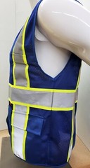 FX Two Tone HI-VIS Blue Safety Vest with 4 Front Pocket Small to 5XL