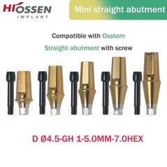 Titanium straight abutment Hiossen Osstem Mini D Ø4. 5 Hex Abutment Ti Grade TS