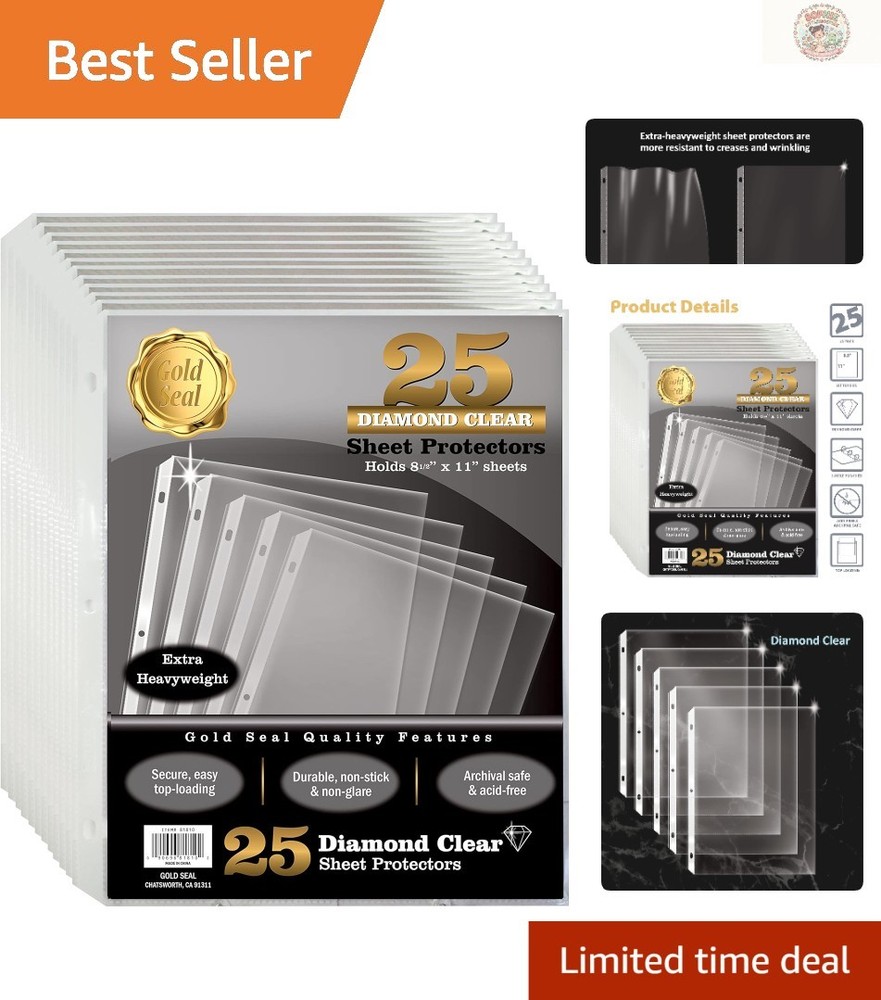 Extra Heavyweight 25 Count Anti-Glare Page Protectors – 8.5 x 11 for Easy Use