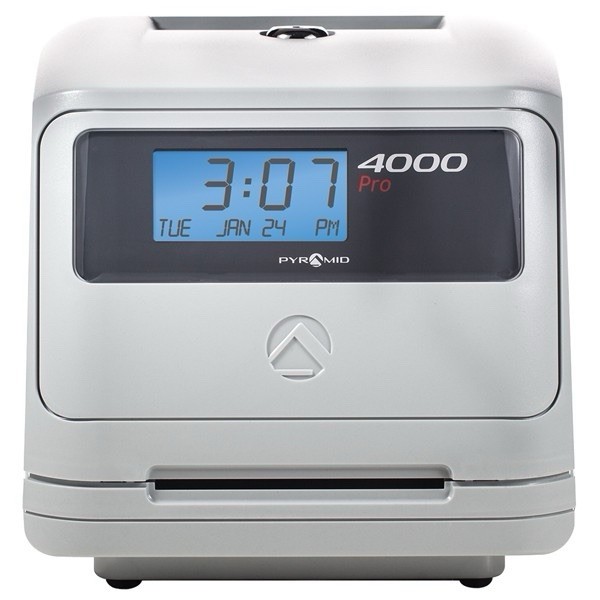 Pyramid Time Systems 4000 Time Clock Auto Totaling UNLOCKED NO KEY