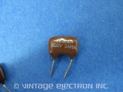 (10) SAHA Silver Mica Radial Capacitors: 22pF x 500VDC, 5% (Short Leads)