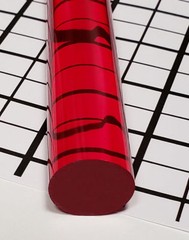 1 1/4” DIAMETER 12” INCH LONG RED CLEAR TRANSLUCENT ACRYLIC LUCITE COLOR ROD