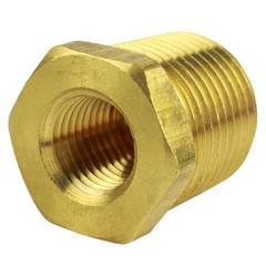 Two 1/2″ MNPT x 1/4″ FNPT Solid Brass Bushings Reducer Fitting Reducing Adapter