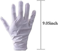 10 Pairs White Cotton Gloves Large Size for Art Handling Coin Jewelry Inspection