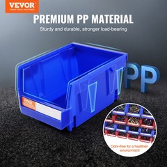 VEVOR Hanging Stackable Storage Bin Plastic Organizer Garage Box 24 PCS Blue/Red