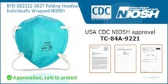 BYD CARE ❤️ N95 FOLDABLE RESPIRATOR CASE 📦 OF 960PCS INDIVIDUALLY SEALED