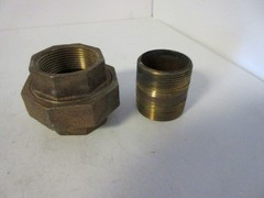 Lead Free 1-1/2″ FNPT x 1-1/2″ FNPT Union Coupling & 2″ Long Nipple
