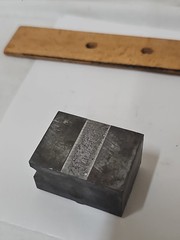 Vintage Art Nouveau Metal Letterpress Printing Block • Decorative Scroll Motif.