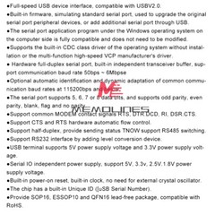 USB to TTL Converter CH343G USB to Serial Port Module Compatible With USBV2.0