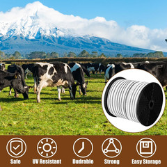 200M High Visibility Electric Fence Tape for Livestock with Stainless Steel Cond