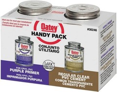 4 oz. PVC Regular Clear Cement and 4 oz. NSF Purple Primer Handy Pack
